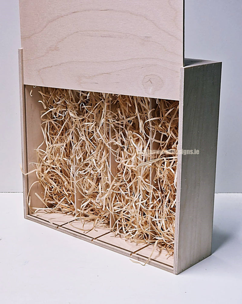 Load image into Gallery viewer, Sliding Lid 4 Bottle Box - Natural x 25 Corporate Gift Box with Wood Wool Custom Wood Designs box corporate gift hamper triple wine box wood wool CustomWoodDesignsIrelandCorporategiftboxesBottleBoxesGiftingboxesforbottleslaserengravedbottleboxespersonalisedbottleboxesCorporateboxesrusticboxwinebo_13_92af3201-c6d0-4fe3-9dad-acac