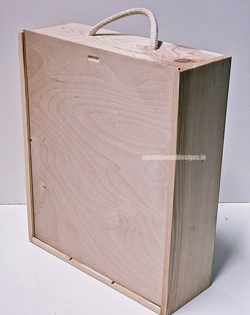 Load image into Gallery viewer, Sliding Lid 3 Bottle Box - Natural x25 Corporate Gift Box with Wood Wool Custom Wood Designs box corporate gift hamper triple wine box wood wool CustomWoodDesignsIrelandCorporategiftboxesBottleBoxesGiftingboxesforbottleslaserengravedbottleboxespersonalisedbottleboxesCorporateboxesrusticboxwinebo_15_7c8ce580-ef9d-42de-acfd-1cd2_ee5d6680-9d0f-40e0-b111-2d5a70fcea18