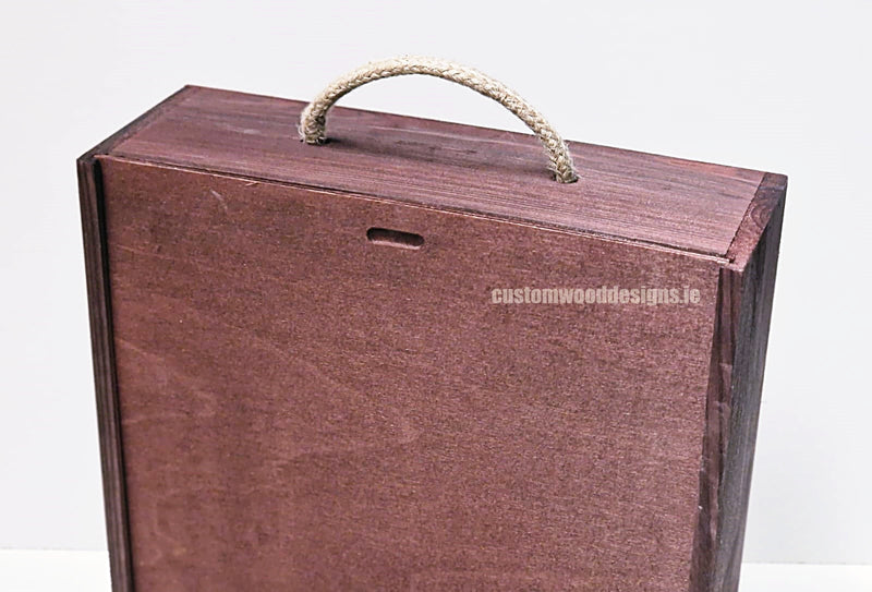 Load image into Gallery viewer, Sliding Lid 3 Bottle Box - Burgundy x25 Corporate Gift Box with Wood Wool Custom Wood Designs box corporate gift hamper triple wine box wood wool CustomWoodDesignsIrelandCorporategiftboxesBottleBoxesGiftingboxesforbottleslaserengravedbottleboxespersonalisedbottleboxesCorporateboxesrusticboxwinebo_7_b6c457f4-2c27-4412-b8e9-40139_3139a95e-b047-400a-a67d-1ffbe0daa952