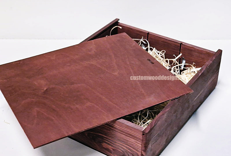 Load image into Gallery viewer, Sliding Lid 3 Bottle Box - Burgundy x25 Corporate Gift Box with Wood Wool Custom Wood Designs box corporate gift hamper triple wine box wood wool CustomWoodDesignsIrelandCorporategiftboxesBottleBoxesGiftingboxesforbottleslaserengravedbottleboxespersonalisedbottleboxesCorporateboxesrusticboxwinebo_8_0d3e2464-8dcb-4c49-8313-353bb