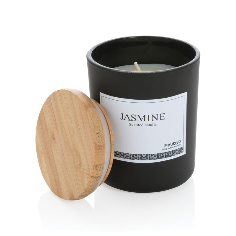 Load image into Gallery viewer, Ukiyo deluxe scented candle with bamboo lid - Custom Wood Designs