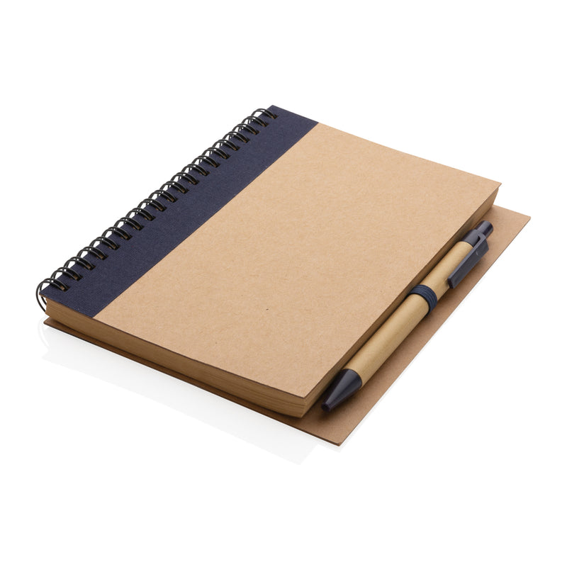 Load image into Gallery viewer, Kraft spiral notebook with pen - Custom Wood Designs