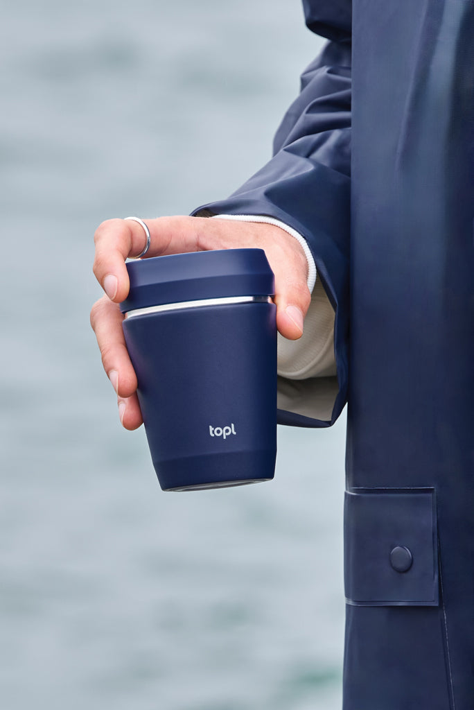 Load image into Gallery viewer, Top Recycled Steel To Go Tumbler Patented 360 Lid 235ml - Custom Wood Designs