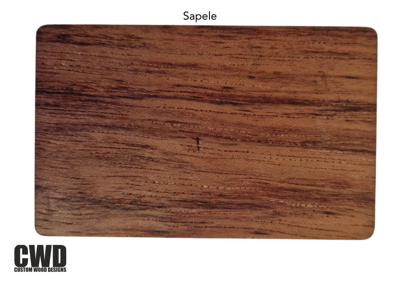 Load image into Gallery viewer, Durable Sapele wooden hotel key card with RFID chip, suitable for high-traffic hotels and customizable options