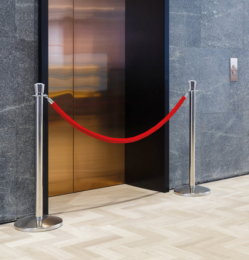 Load image into Gallery viewer, Four piece barrier poles with base with 5 ropes Custom Wood Designs barriersystmcustomwooddesignshospitality_6d2612c2-f197-4ac2-885c-a5e1df92415f