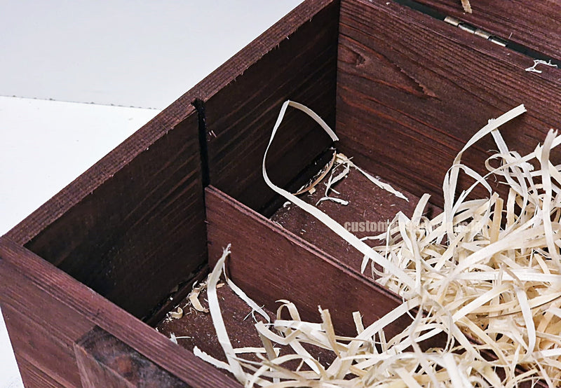 Load image into Gallery viewer, Rustic Bottle Box - Burgundy Double x 25 Bottle box Custom Wood Designs __label: Multibuy Bottle Box gift box Gift Boxes wooden Box bottle-box-default-title-rustic-bottle-box-burgundy-double-52615871234391