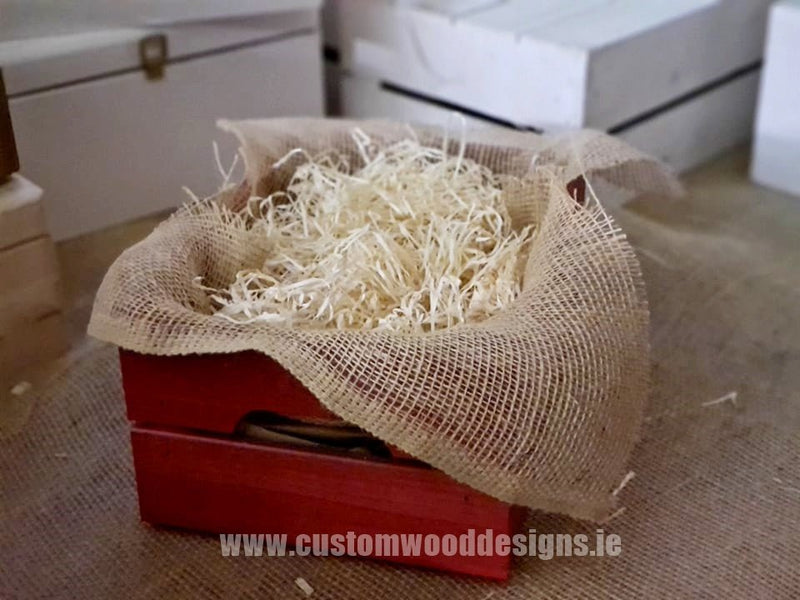 Load image into Gallery viewer, Small Hamper Crate Red SCHR 31 x 23 x 15 cm Create Your Own Hamper Custom Wood Designs crate crateburlap diy hamper make your own small wood wool create-your-own-hamper-default-title-small-hamper-crate-red-schr-31-x-23-x-15-cm-53612136399191