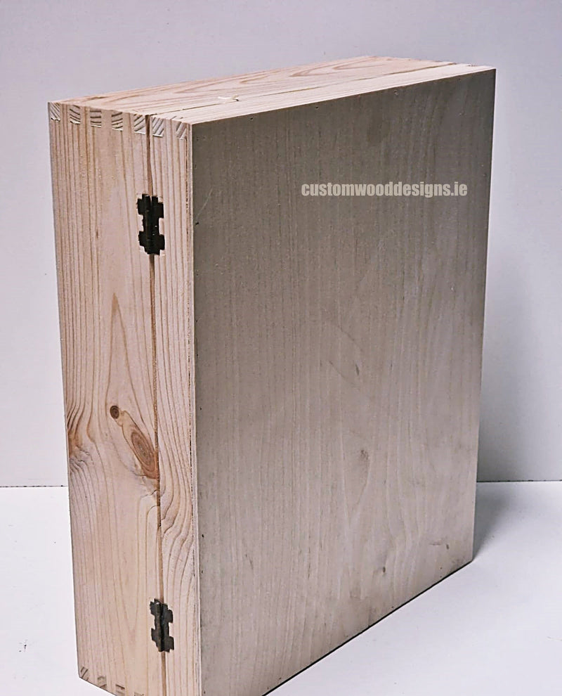 Load image into Gallery viewer, Hinged Lid 3 Bottle Box - Natural x25 Custom Wood Designs __label: Multibuy Bottle Box Bottle Boxes gift box Gift Boxes Single bottle box wooden Box default-title-hinged-lid-3-bottle-box-natural-x25-52627460227415
