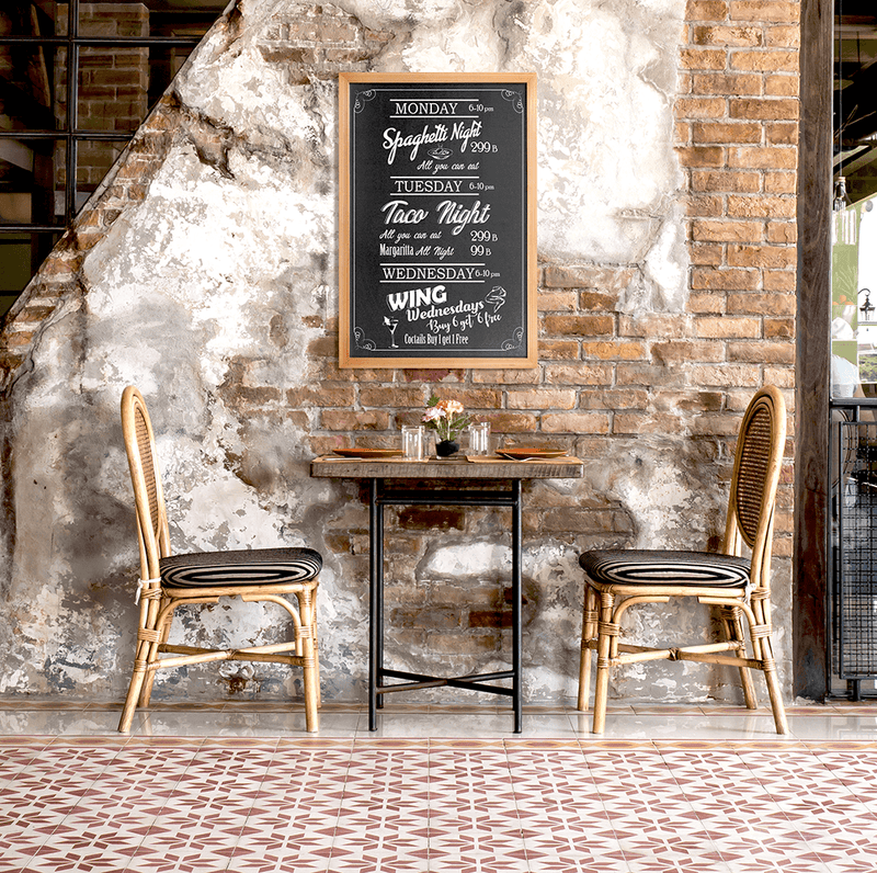 Load image into Gallery viewer, Large Teak Chalkboard. 80x60x1cm Pack of 6 Custom Wood Designs __label: Multibuy default-title-large-teak-chalkboard-80x60x1cm-pack-of-6-53612433703255