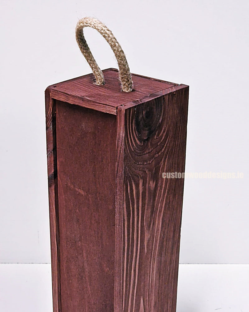 Load image into Gallery viewer, Sliding Lid Bottle Box - Single Burgundy x25 Custom Wood Designs __label: Multibuy gift box Gift Boxes wooden Box default-title-sliding-lid-bottle-box-single-burgundy-x25-53613484540247_359de177-7eb2-4f49-9754-199a5d035ee8