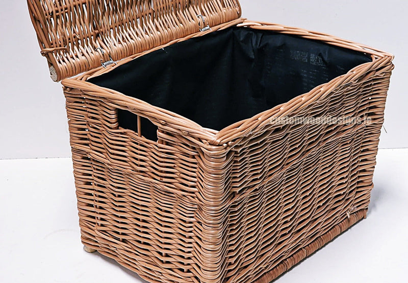 Load image into Gallery viewer, 10 x Wicker Hamper Basket Large 40 X 30 X 30cm Wicker Hamper Basket Custom Wood Designs Gifting basket hamper basket Retail display basket wicker basket wicker-hamper-basket-with-black-fabric-lining-10-x-wicker-hamper-basket-large-40-x-30-x-30cm-53613680394583_71175e7c-329d-4efb-a713-2df234c2580c