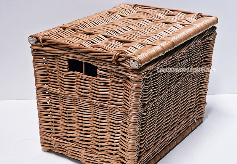 Load image into Gallery viewer, 10 x Wicker Hamper Basket Large 40 X 30 X 30cm Wicker Hamper Basket Custom Wood Designs Gifting basket hamper basket Retail display basket wicker basket wicker-hamper-basket-with-black-fabric-lining-10-x-wicker-hamper-basket-large-40-x-30-x-30cm-53613683278167