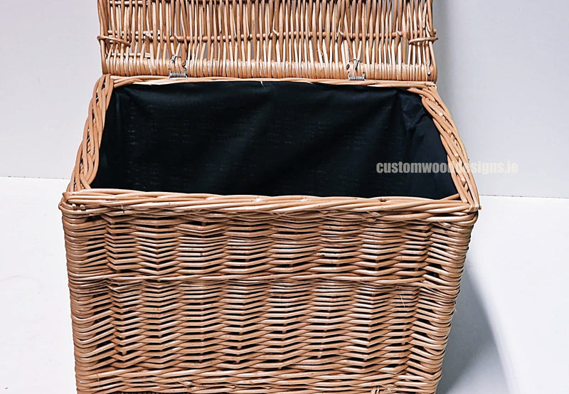 Load image into Gallery viewer, 10 x Wicker Hamper Basket Large 40 X 30 X 30cm Wicker Hamper Basket Custom Wood Designs Gifting basket hamper basket Retail display basket wicker basket wicker-hamper-basket-with-black-fabric-lining-10-x-wicker-hamper-basket-large-40-x-30-x-30cm-53613685866839