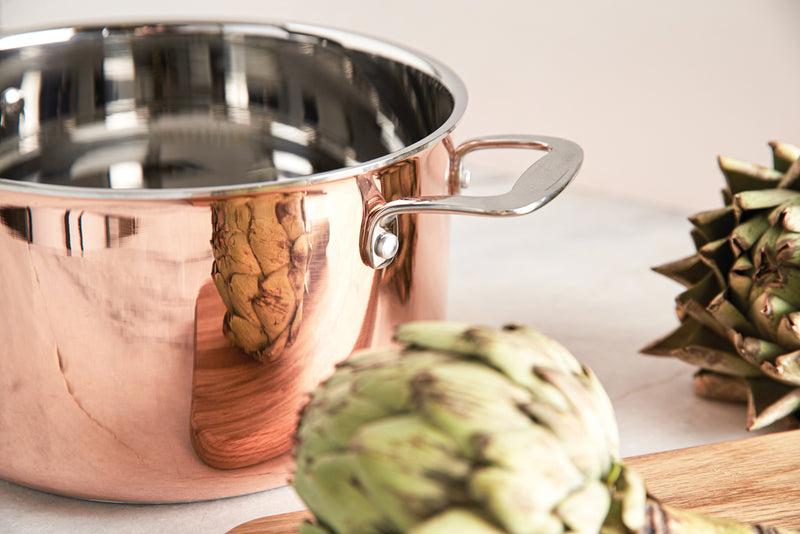 Load image into Gallery viewer, Copper saucepan - Custom Wood Designs
