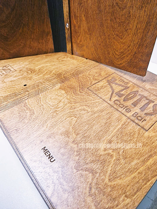 20 x Personalised Wood Menus 20x20cm Custom Wood Designs __label: Multibuy CU1EF1_1_7a99a29b-40a7-4be0-ae0d-74a6369a8216