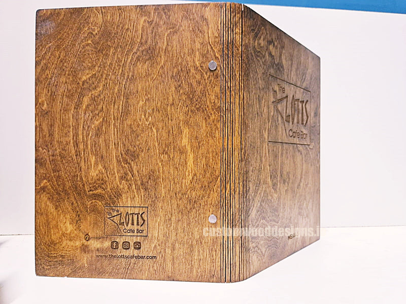 Load image into Gallery viewer, A5 Wood Menus 15x21cm Custom Wood Designs __label: Multibuy CU73E9_1_50f6470a-e2ee-4dbb-8373-c0ee06b43ce6
