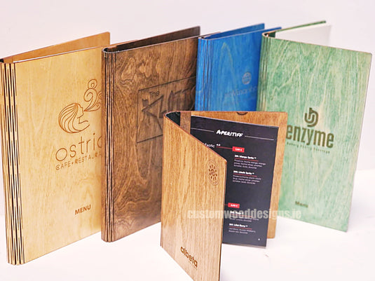 20 x Personalised Wood Menus 20x20cm Custom Wood Designs __label: Multibuy CU9794_1_45044e5a-b7ca-4790-a89a-6bce00fa590f