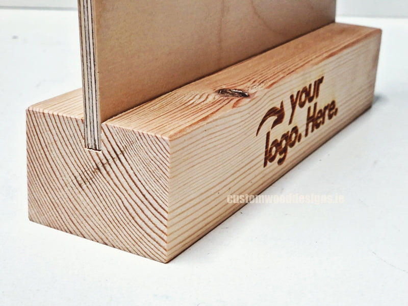 Load image into Gallery viewer, Double Sided Info Display - A4 Natural x10 Custom Wood Designs CustomWoodDesignsIrelandA4WoodenPOSInformationdisplayNaturalPinePOSBlock_16
