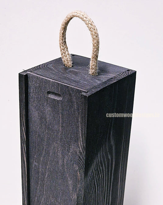Sliding Lid Bottle Box - Single Black x25 Bottle box Custom Wood Designs __label: Multibuy Bottle Box Bottle Boxes Single bottle box CustomWoodDesignsIrelandCorporategiftboxesBottleBoxesGiftingboxesforbottleslaserengravedbottleboxespersonalisedbottleboxesCorporateboxesrust_10_81265a35-3fb8-40e2-9e7b-0cf71a1df583