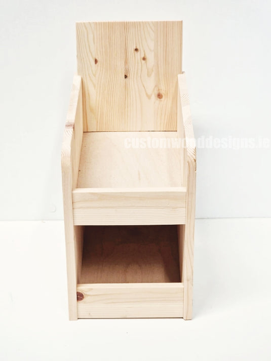 Natural Pine Two-Tier Compact Countertop Display - Custom Wood Designs