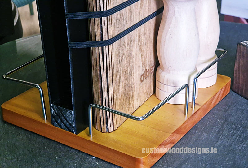 Load image into Gallery viewer, Chalkboard Table Caddy - Pack of 6 Custom Wood Designs __label: Multibuy CustomWoodDesignsIrelandTablecaddyrestaurantcaddiestablecaddyhotelrestauranttablecondimentcarrierrestaurantchalkboardcndimentholdertableserverhospitalityserviceporoducts_14_2fe409f1-2ff8-4e13-9f3c-5c71cdf26058
