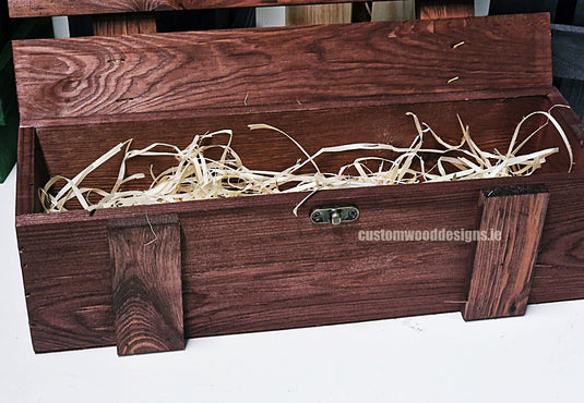 Rustic Bottle Box - Burgundy Single x 25 Bottle box Custom Wood Designs __label: Multibuy Bottle Box gift box Gift Boxes Single bottle box CustomWoodDesignsIrelandb8b764a5-b06c-4d90-a762-d031bba02ece