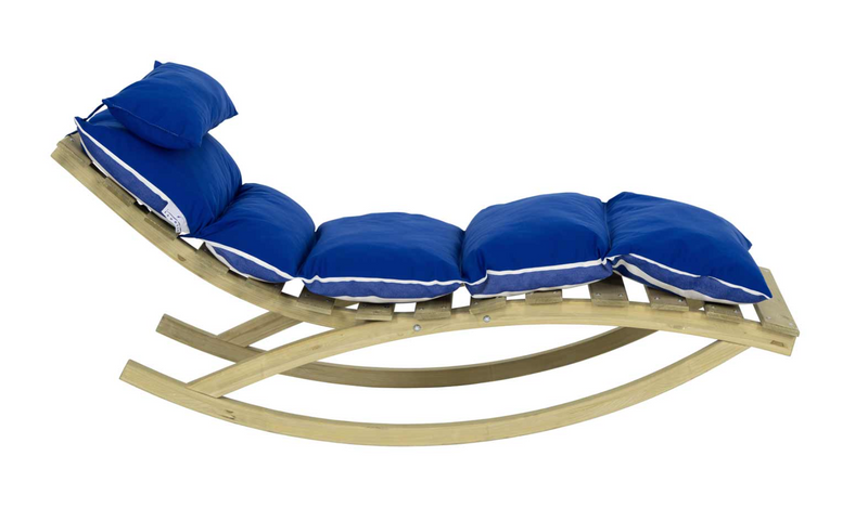 Load image into Gallery viewer, Rocking Lounger – FSC® Wooden Recliner with Reversible Outdoor Cushion - Custom Wood Designs Rocking Lounger – FSC® Wooden Recliner with Reversible Outdoor Cushion made from [material] –  [use_case] | Custom Wood Designs
