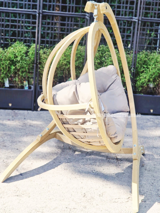 Globe Wood Hanging Chair & Stand Set - Custom Wood Designs