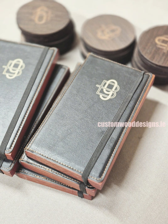 Black leather style bill presenter with coin holder pack of 10 - Custom Wood Designs Black leather style bill presenter with coin holder pack of 10