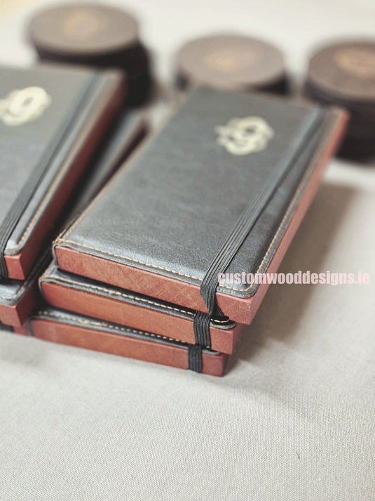 Black leather style bill presenter with coin holder pack of 10 - Custom Wood Designs Black leather style bill presenter with coin holder pack of 10