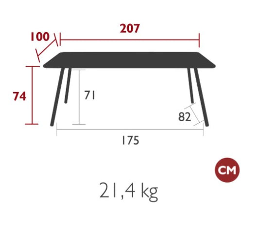 Luxembourg Table 207x100 cm - Custom Wood Designs Luxembourg Table 207x100 cm made from [material] – Ideal for [use_case] | Custom Wood Designs