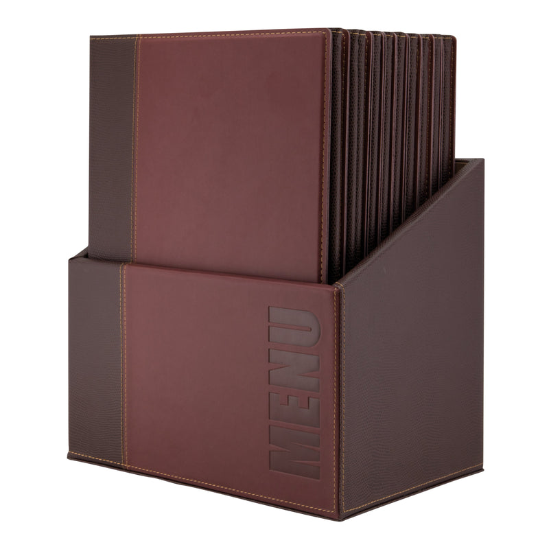 Load image into Gallery viewer, 40 x PU Menus with box - A4 Custom Wood Designs MC-BOX-TRA4-WR_8_0c8c4bd0-2b34-470b-8609-3c5f005acc68
