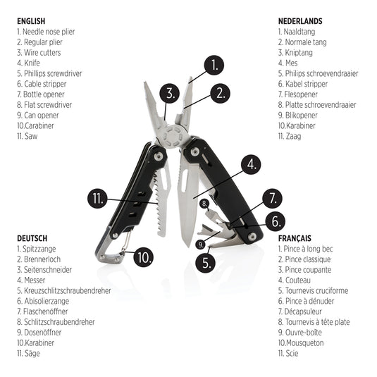 Solid multitool with carabiner - Custom Wood Designs