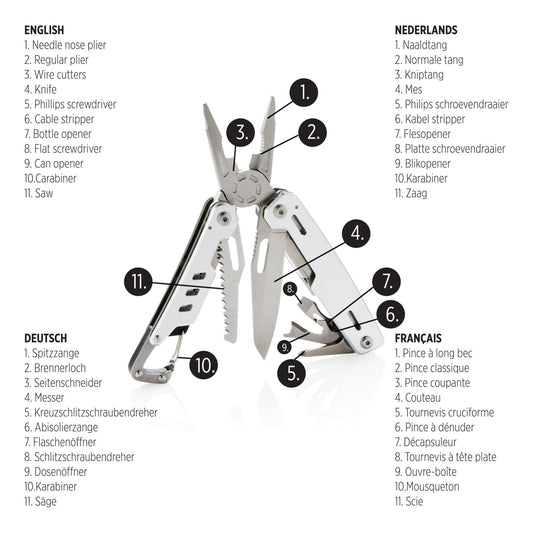 Solid multitool with carabiner - Custom Wood Designs