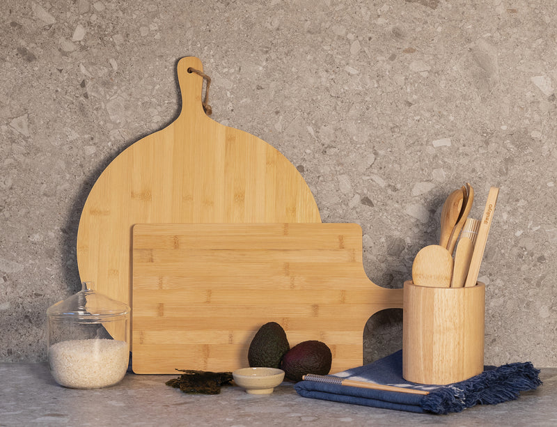 Load image into Gallery viewer, Ukiyo bamboo serving tongs - Custom Wood Designs
