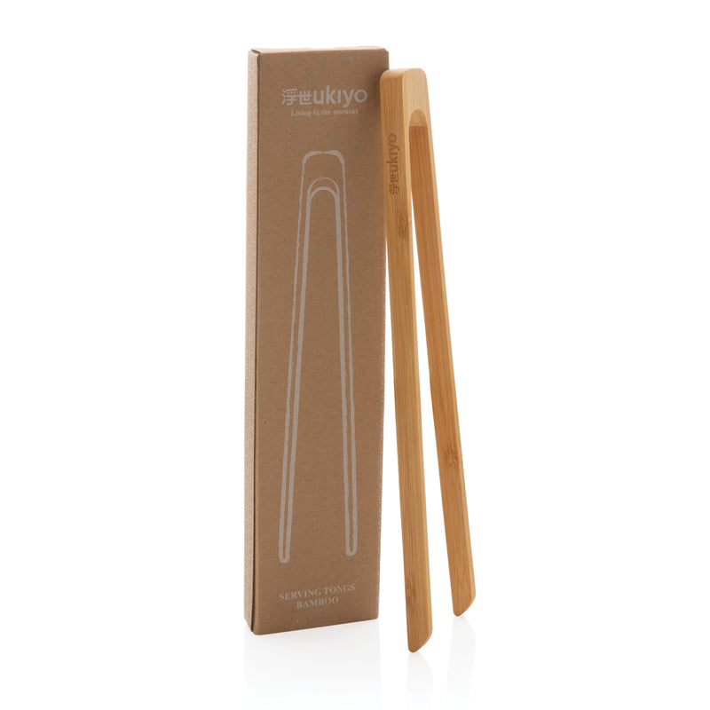 Load image into Gallery viewer, Ukiyo bamboo serving tongs - Custom Wood Designs
