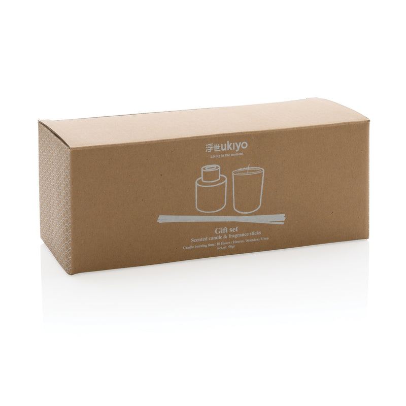 Load image into Gallery viewer, Ukiyo candle and fragrance sticks gift set - Custom Wood Designs
