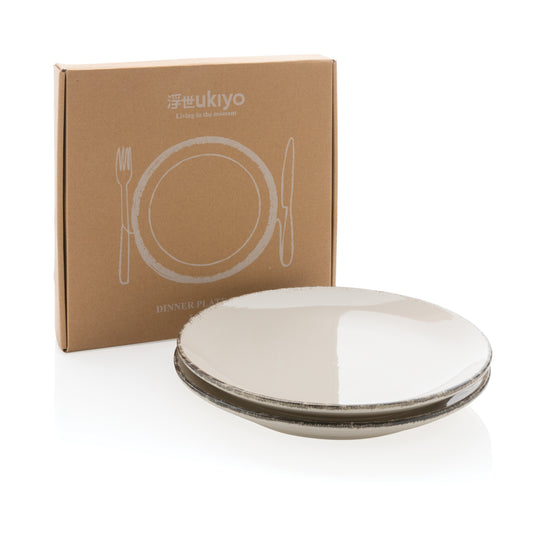 Ukiyo dinner plate set of 2 - Custom Wood Designs