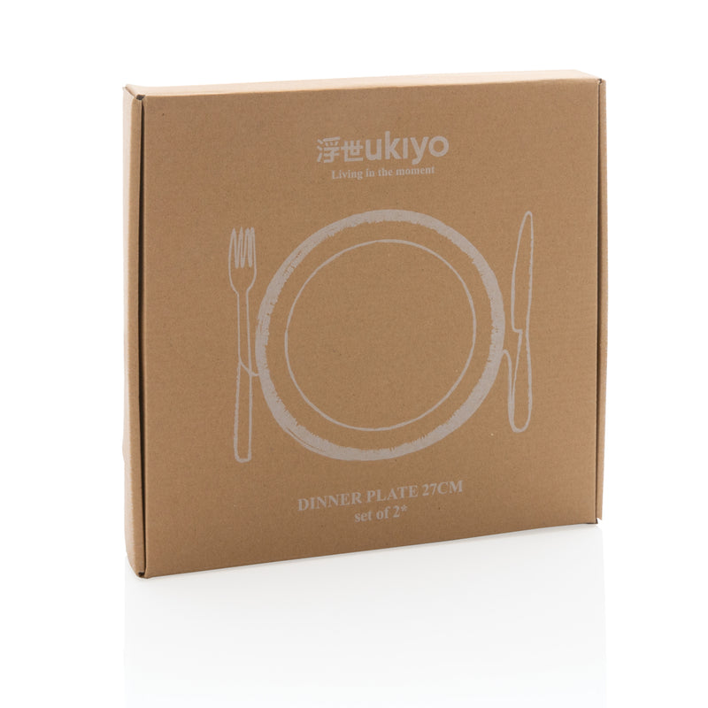 Load image into Gallery viewer, Ukiyo dinner plate set of 2 - Custom Wood Designs

