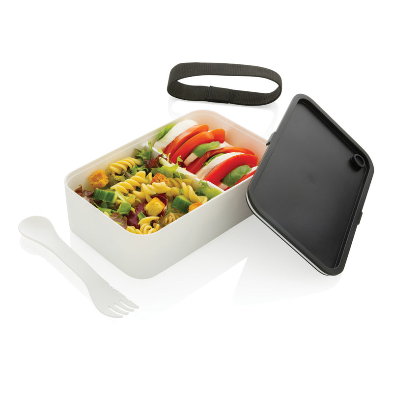 Load image into Gallery viewer, GRS recycled PP lunch box with spork - Custom Wood Designs
