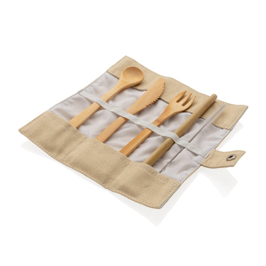 Reusable bamboo travel cutlery set - Custom Wood Designs