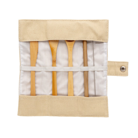 Reusable bamboo travel cutlery set - Custom Wood Designs