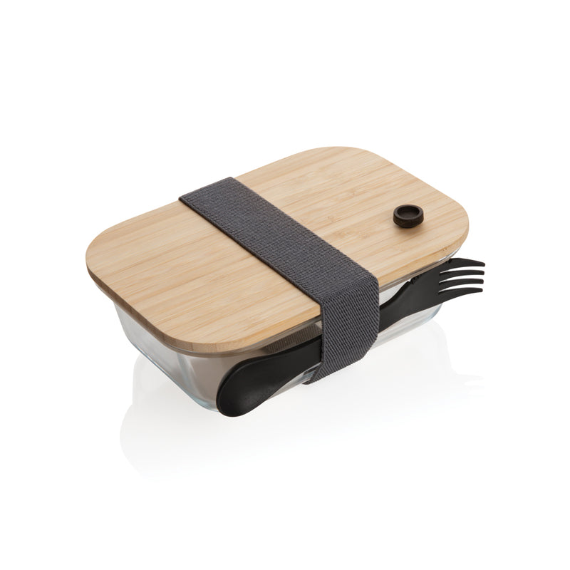 Load image into Gallery viewer, Glass lunchbox with bamboo lid - Custom Wood Designs

