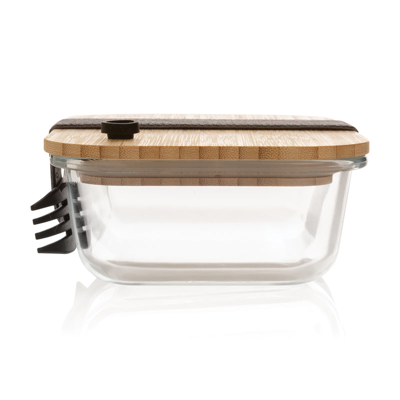 Load image into Gallery viewer, Glass lunchbox with bamboo lid - Custom Wood Designs
