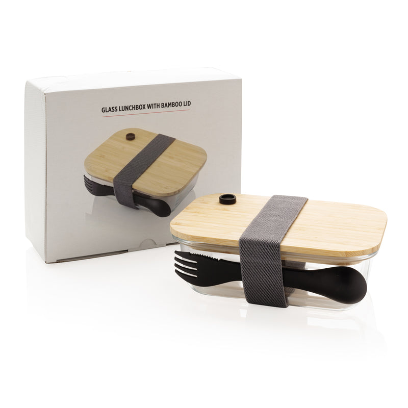Load image into Gallery viewer, Glass lunchbox with bamboo lid - Custom Wood Designs
