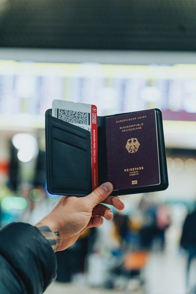 Load image into Gallery viewer, Trackmate RCS rpolyester passport holder worldwide locating - Custom Wood Designs
