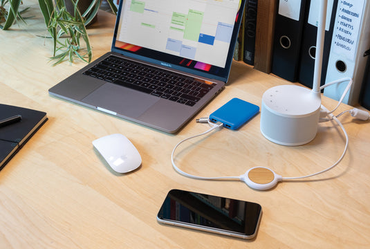3-in-1 cable with 5W bamboo wireless charger - Custom Wood Designs