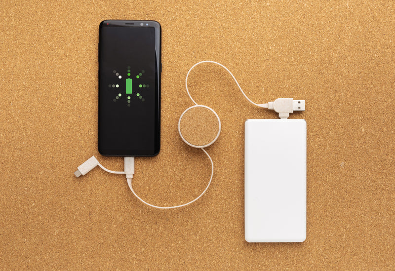 Load image into Gallery viewer, Cork and Wheat 6-in-1 retractable cable - Custom Wood Designs
