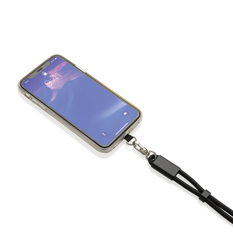 Load image into Gallery viewer, LoopAmp RCS RPET adjustable phone wrist strap 60W cable - Custom Wood Designs LoopAmp RCS RPET adjustable phone wrist strap 60W cable
