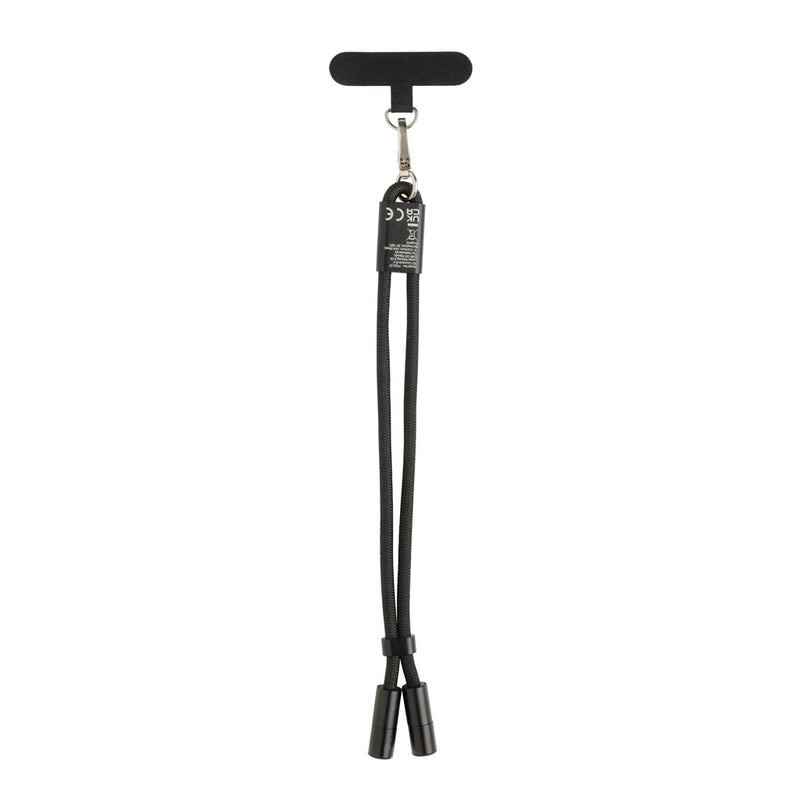 Load image into Gallery viewer, LoopAmp RCS RPET adjustable phone wrist strap 60W cable - Custom Wood Designs LoopAmp RCS RPET adjustable phone wrist strap 60W cable
